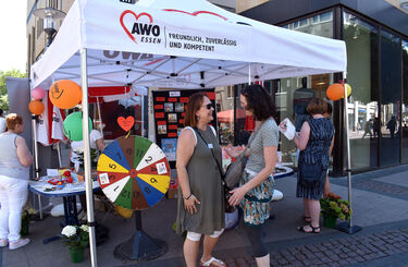 Am Infostand der Kindertagespflege